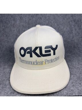 Oakley Thermonuclear Protection White Snapback Hat Size S